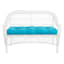 Turquoise Canvas Outdoor Wicker Settee Cushion