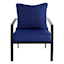 Navy Blue Canvas Outdoor Corded Back Cushion