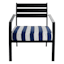Providence Navy Blue Awning Striped Outdoor Deep Seat Cushion