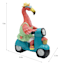 Solar Flamingo on Scooter Outdoor Garden Statue, 13"
