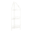 White Scrolled Metal Folding Corner Shelf Rack, 51.5"