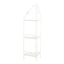 White Scrolled Metal Folding Corner Shelf Rack, 51.5"