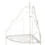 White Scrolled Metal Folding Corner Shelf Rack, 51.5"