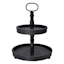 Black Wooden 2-Tier Stand, 12.5"