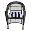 Providence Navy Blue Awning Striped Outdoor Wicker Seat Cushion