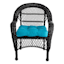Turquoise Canvas Outdoor Wicker Seat Cushion