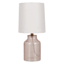 Honeybloom Light Pink Rippled Glass Mini Table Lamp with Shade, 13"