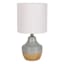 Ty Pennington Blue & Tan Two-Toned Mini Table Lamp with Shade, 13"