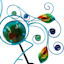 Blue Peacock Solar Yard Stake, 40"
