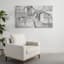 Grey Abstract Printed Canvas Wall Art, 30x60