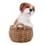 Dog in Basket Outdoor Garden Statue, 12"