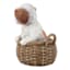Dog in Basket Outdoor Garden Statue, 12"