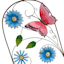 Butterfly Flower Fence Yard Stake, 15"