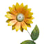 Yellow Flower Yard Pick, 5"