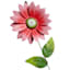 Pink Flower Yard Pick, 5"