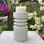 Crosby St. White Cement-Look Candle Holder, 7"