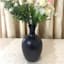 Matte Black Ceramic Vase, 8"