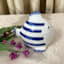 Tracey Boyd Blue Ceramic Fish Canister, 4"