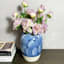 Ty Pennington Blue Splash Ceramic Vase, 9"