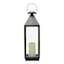 Black Outdoor Lantern with Metallic Detail, 24"