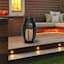 Found & Fable Black LED Outdoor Lantern with Timer, Medium