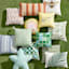 Honeybloom Green & White Embroidered Floral Outdoor Throw Pillow with Tassels, 18"