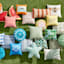Found & Fable Turquoise & Green Tropical Tile Square Outdoor Throw Pillow, 18"