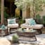 Found & Fable Turquoise & Green Tropical Tile Square Outdoor Throw Pillow, 18"