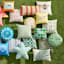 Blue Multicolor Petal Outdoor Throw Pillow, 18"