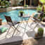 (E494) Found & Fable Cream Palm Bay Leaves Outdoor Area Rug, 5x7