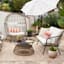 Tracey Boyd Brown Stripe Crank & Tilt Outdoor Patio Umbrella, 9'