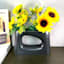 Black Ceramic Vase, 6"