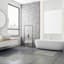 2-Piece Light Grey Diamond Design Bath Rug Set