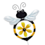 Bee with Windmill Yard Pick, 21"