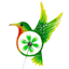 Hummingbird with Windmill Yard Pick, 21"