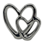Silver Porcelain Heart Figurine, 8"
