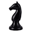 Black Resin Knight Chess Piece, 8"