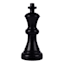 Black Resin King Chess Piece, 10"
