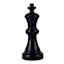 Black Resin King Chess Piece, 10"