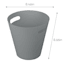 Grey Round Wastebasket, 5L