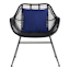 Navy Blue Canvas Square Outdoor Throw Pillow, 16"