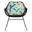 Ray Yellow & Blue Geo Square Outdoor Throw Pillow, 17"