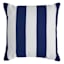 Providence Navy Blue Awning Striped Square Outdoor Throw Pillow, 16"