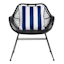 Providence Navy Blue Awning Striped Oversized Square Outdoor Throw Pillow, 20"