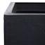 Japi All-Weather Black Modern Square Outdoor Planter, Small