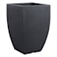 Japi All-Weather Black Lead Modern Square Outdoor Planter, Medium