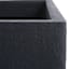 Japi All-Weather Black Lead Modern Square Outdoor Planter, Medium