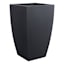 Japi All-Weather Black Lead Modern Square Outdoor Planter, Large