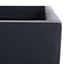 Japi All-Weather Black Lead Modern Square Outdoor Planter, Large