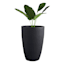 Japi All Weather Proof Black Modern Conic Outdoor Planter, Medium